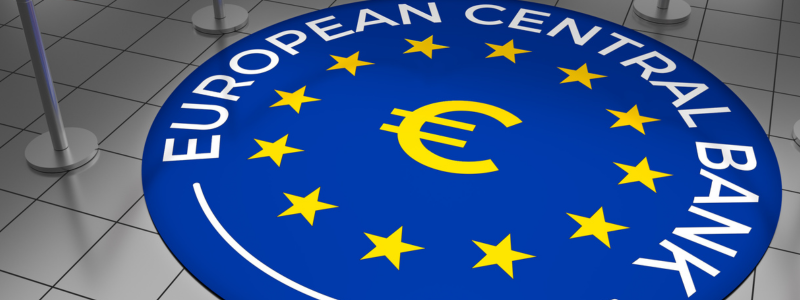 ECB logo op vloer